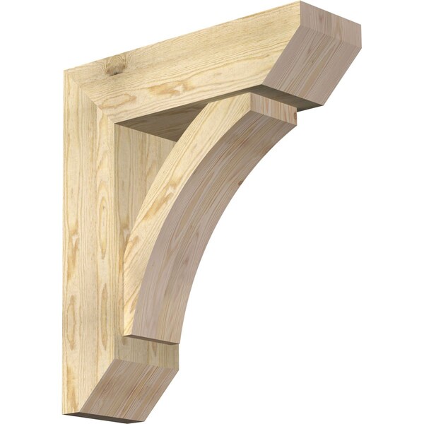 Ekena Millwork Thorton Slat Rough Sawn Bracket w/ Offset Brace, Douglas Fir, 8"W x 26"D x 30"H BKT0806X26X30THR06RDF - main